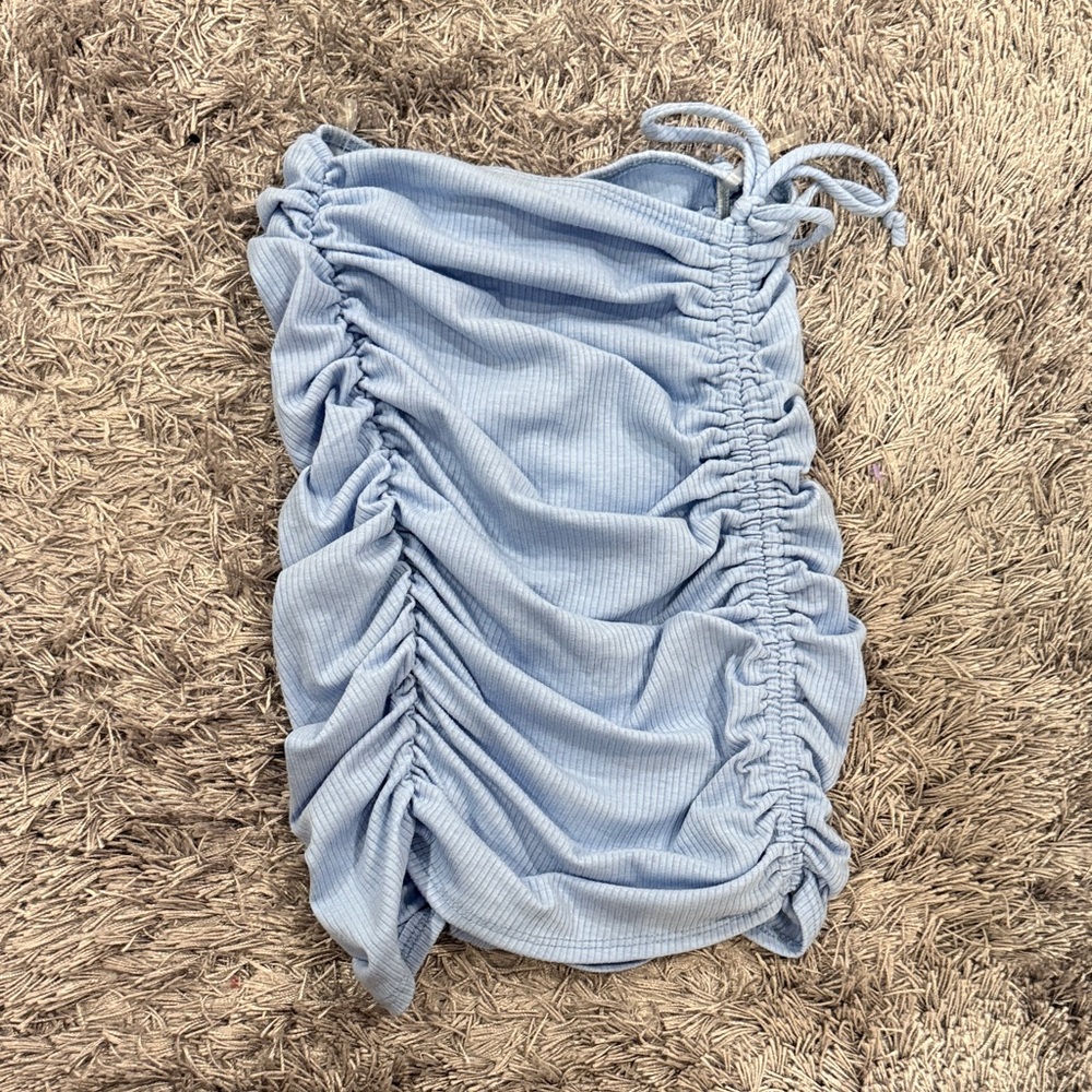 Blue Blush Sky Blue Textured Skirt. Size small